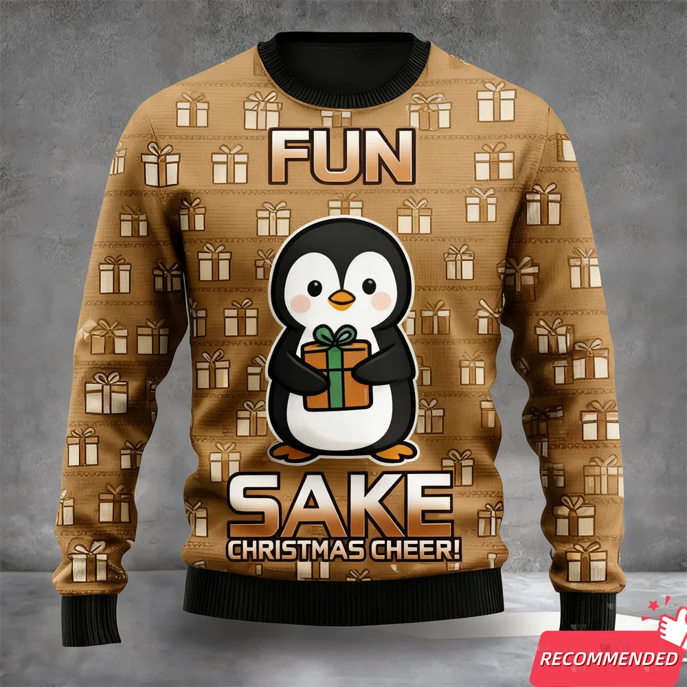 HOHOHO الزنجبيل رجل الرجال الجرافيك بلوزات مضحك القبيح عيد الميلاد سترة Harajuku موضة الكرتون البلوز البلوزات البلوفرات #6