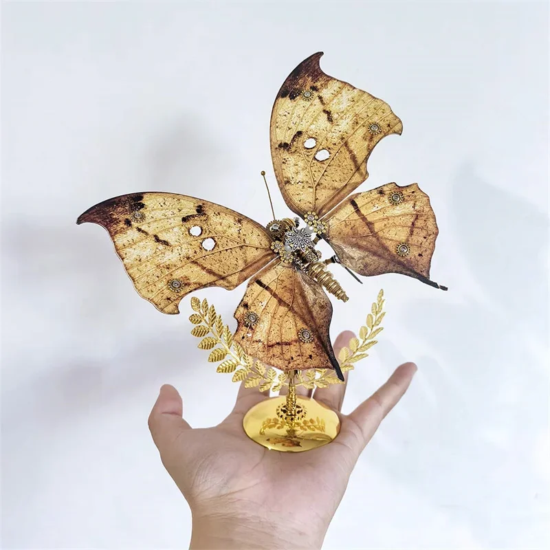 Folha morta borboleta 3d metal puzzle modelo kit kits de modelo de construção para adultos crianças steampunk insetos diy montagem brinquedo ornamentos