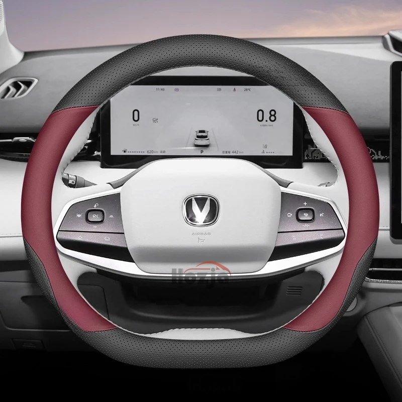 

Leather Car Steering Wheel Cover for Changan UNIT UNIZ Eado Plus CS95 CS85 Coupe CS35 Plus CS75 PLUS Alsvin Hunter F70 Oshan X7