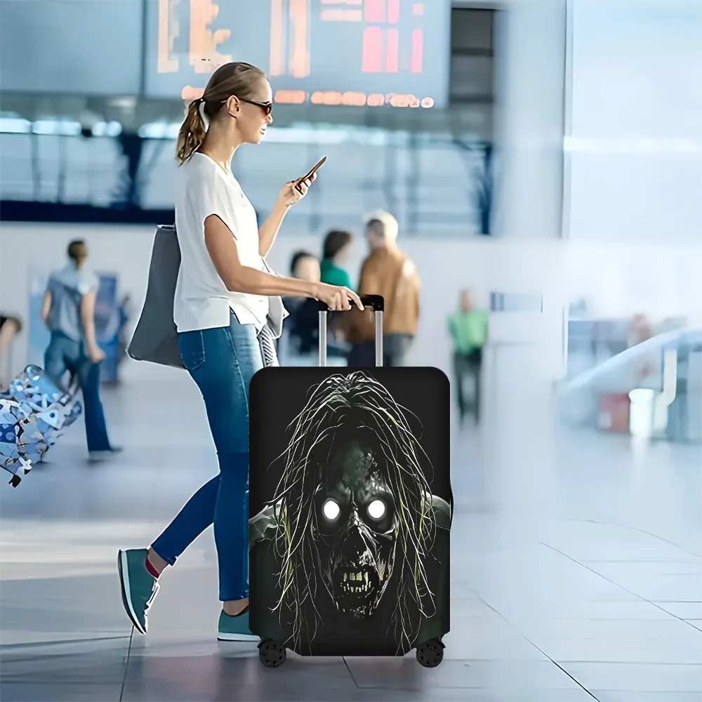 1pc creepy zombie print luggage cover. Fits suitcases from 18 to 32 inches; effectively protects your luggage.