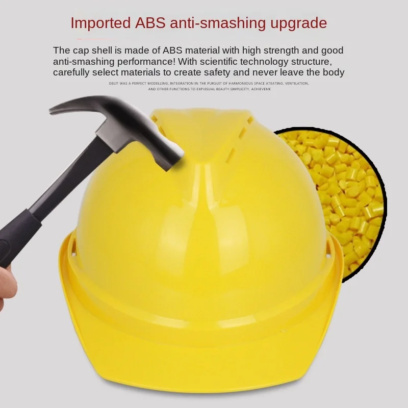 

Worker Construction Site Protective Cap Ventilate ABS Hard Hat Reflective Stripe Safety Helmet