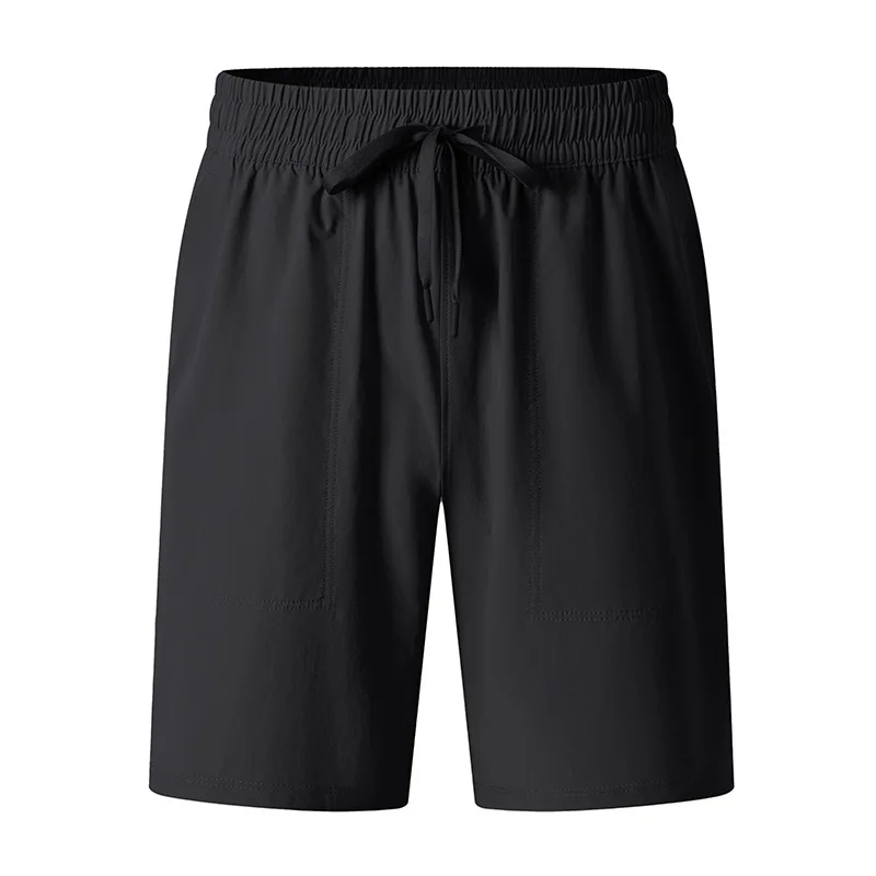Simple Solid Color Five Point Outdoor Casual Shorts Lightweight Breathable Quick Drying Fabric Men's Straight Leg Sports Shorts