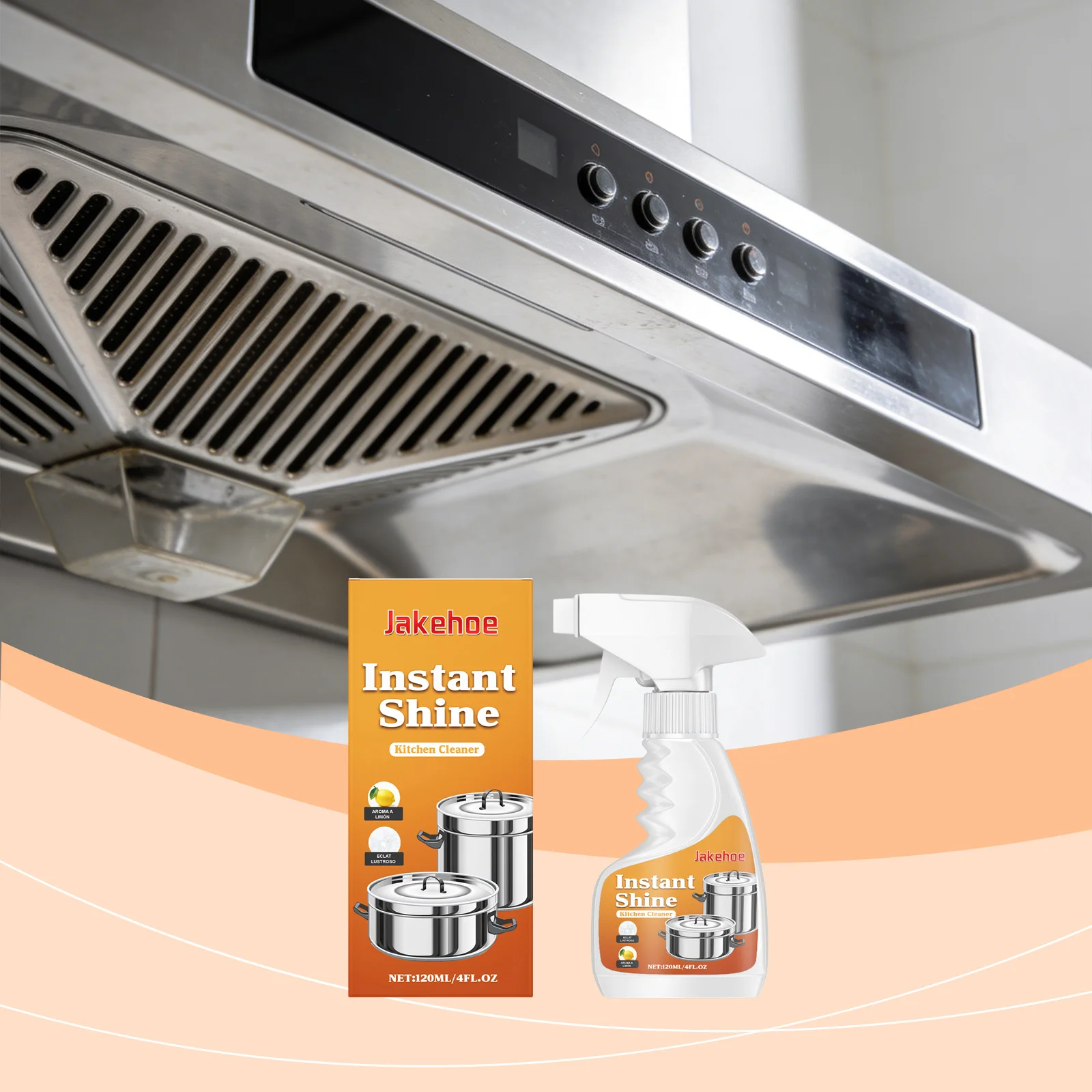 Multi-surface Kitchen Foam Cleaner Spray, Powerful Grease Removal for Kitchen Appliances, No Sticky Residue