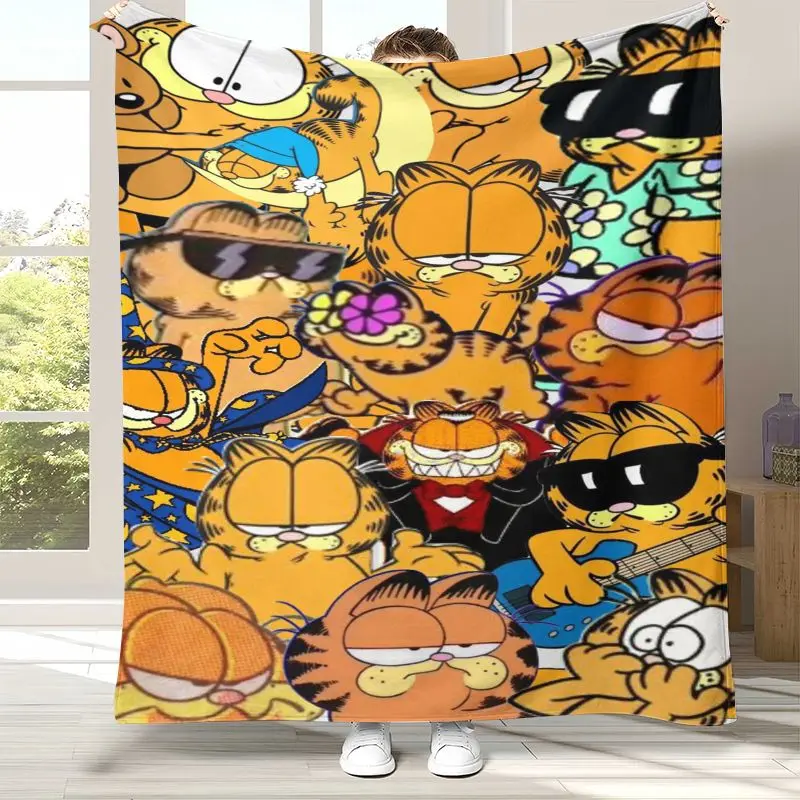 Funny Cartoon G-Garfield Soft Flannel Throw Blanket,Cozy Warm Blanket for Bed,Sofa,Living Room,Picnic,Camping,Home Decor,Gift