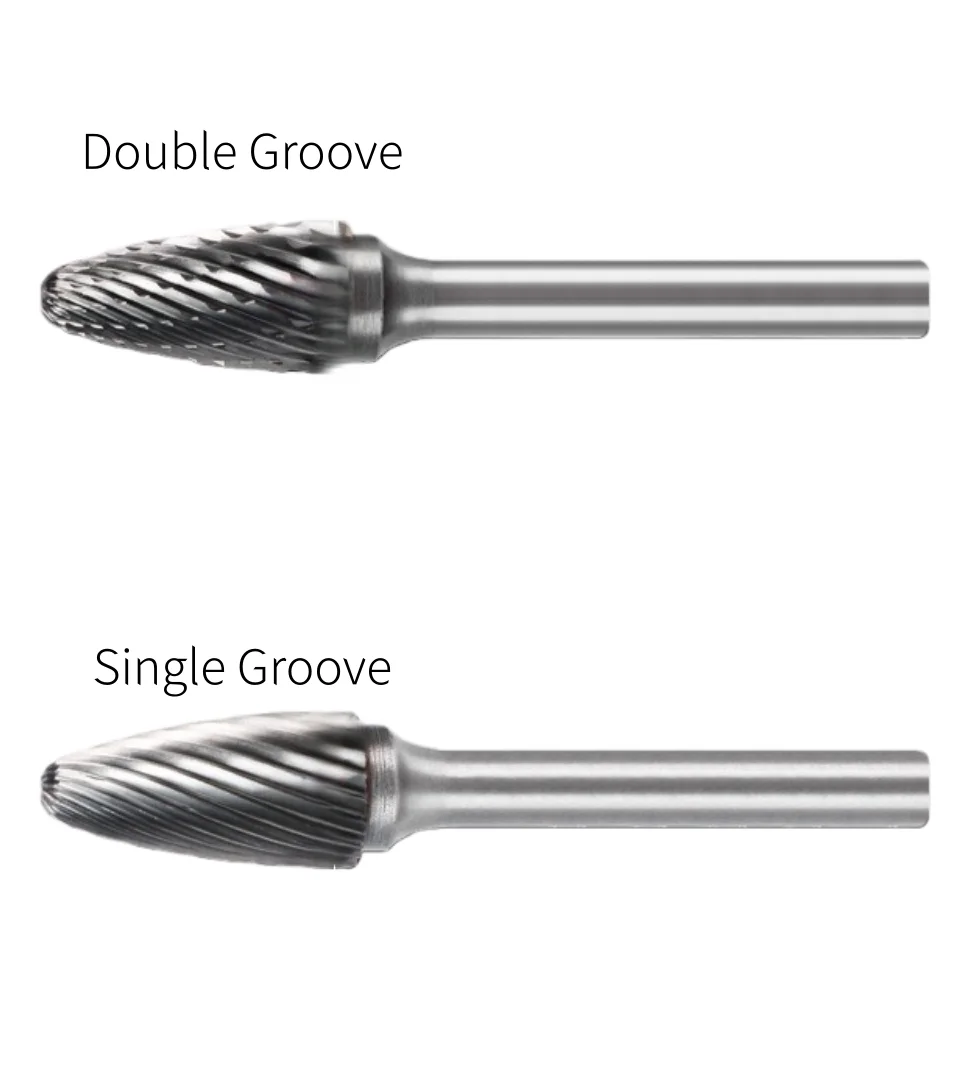 Jrealmer-rebabas rotativas de carburo de tungsteno, herramienta rotativa de 6mm, tipo F, 1 unidad
