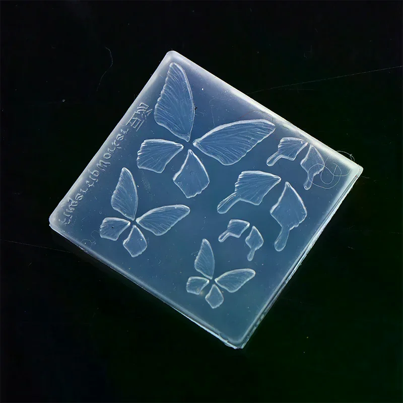 Moule à ongles 3D en Silicone, 1 pièce, moule papillon, plaque d'estampage, pochoirs pour ongles, bricolage, Gel UV, moule de sculpture d'ongles
