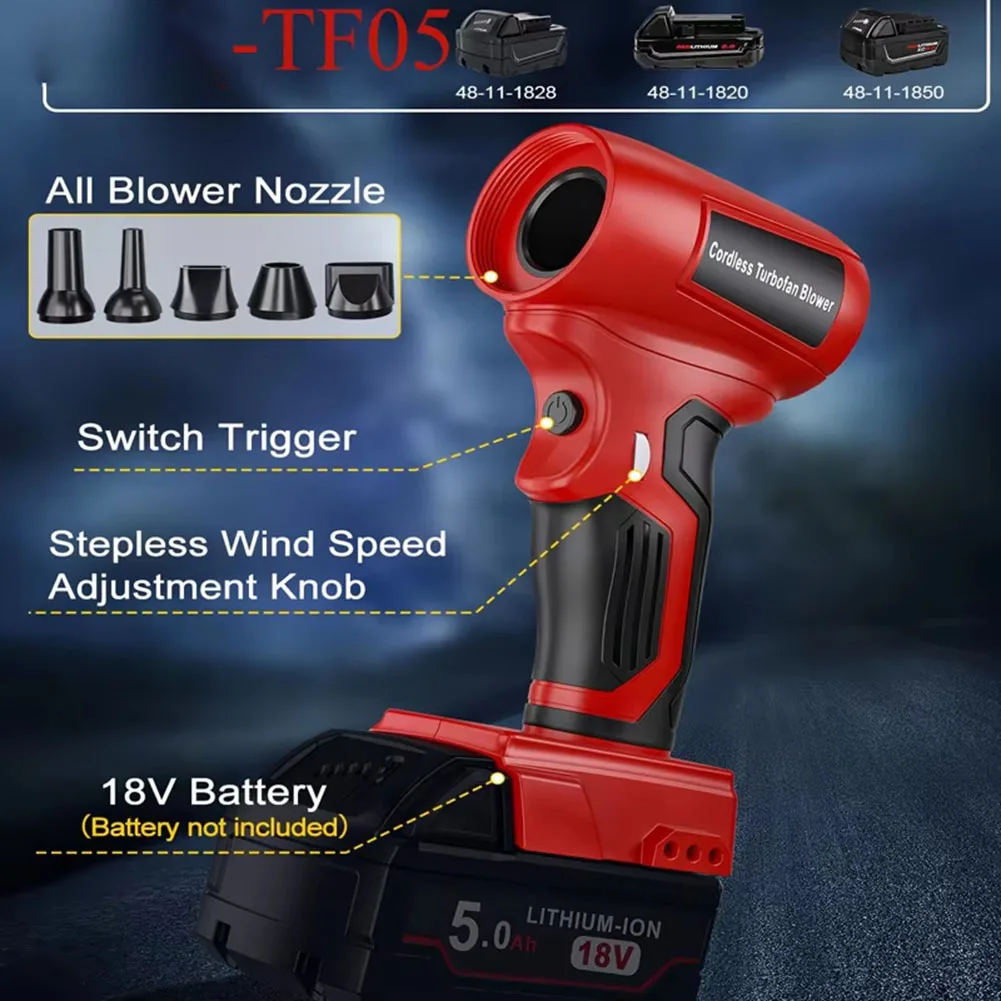 

WCS-210W Jet Blower High Speed Mini Electric Air Duster For 18V Lithium- Battery Multi-Function Cleaning Tool