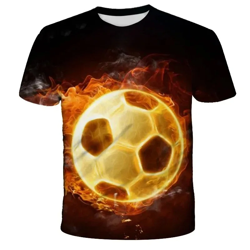 Fashion Football 3D Print Children T-Shirt Soccer Boy Girl Casual Tees Teen Kids Cool Clothing Funny Tops Sport Streetwear image 3