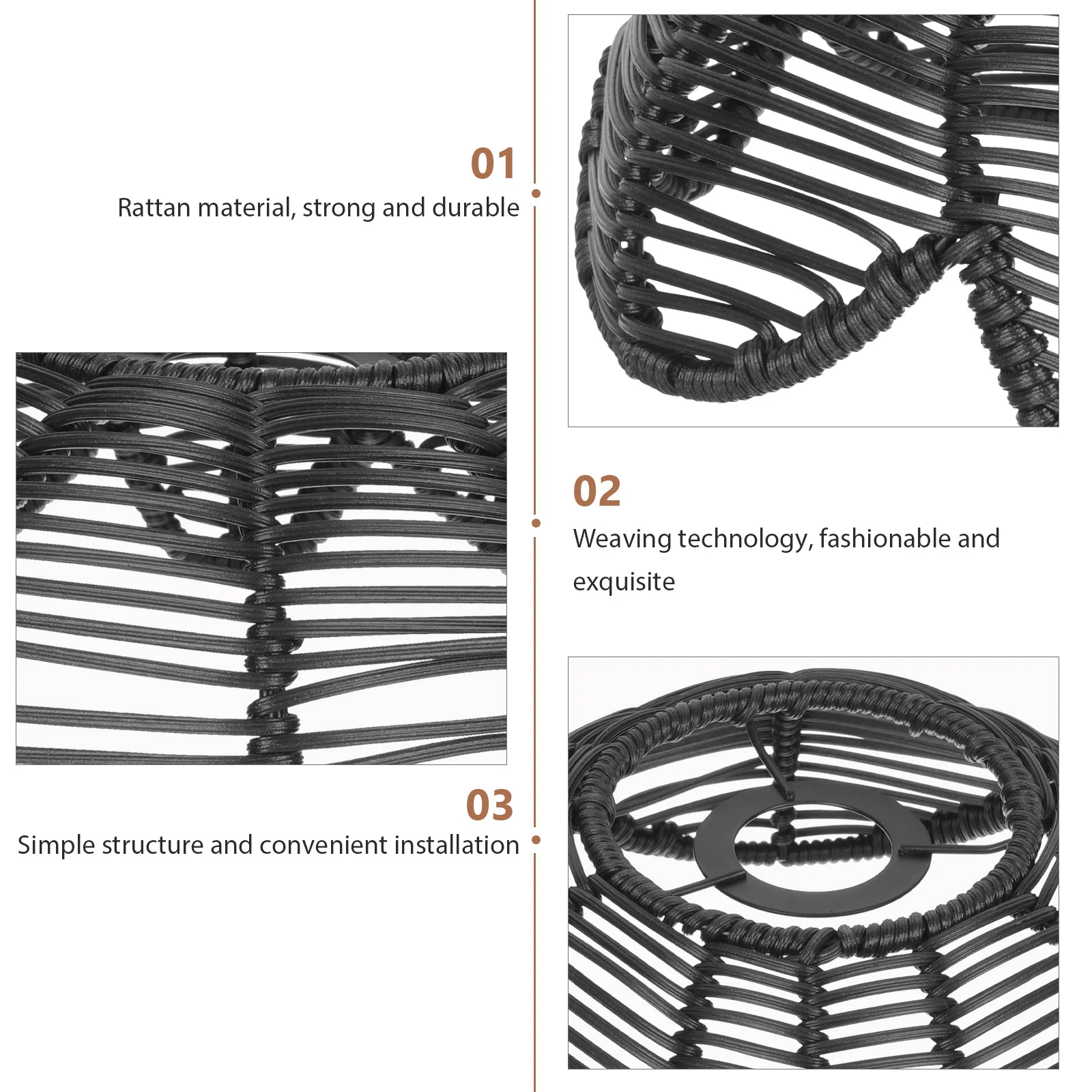 

Lot of Lotus Shape Lampshade Pastoral Style Woven Chandelier Shade Replacement Light Cover for Home Cafe Restaurant