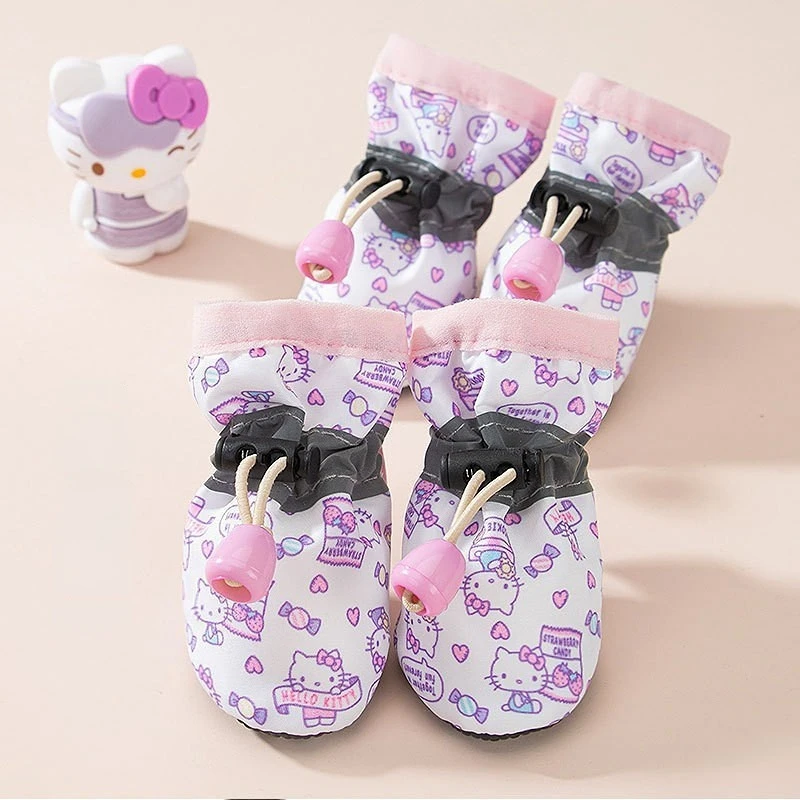 Cute Printed Small Dog Shoes Indoor Anti Slip Thin Puppy Foot Covers Waterproof Boots For Doggie Little Pet Dogs