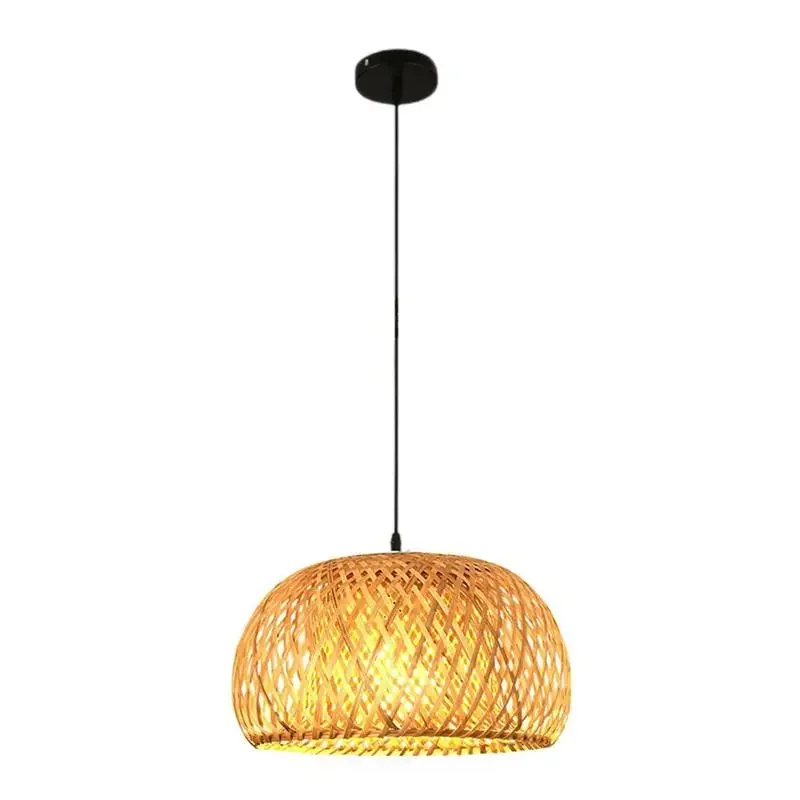 

Lighting Rattan Lamp Handmade Bamboo Chandelier Retro Cafe Bar Lounge For Garden Restaurant Bedroom with Light Source