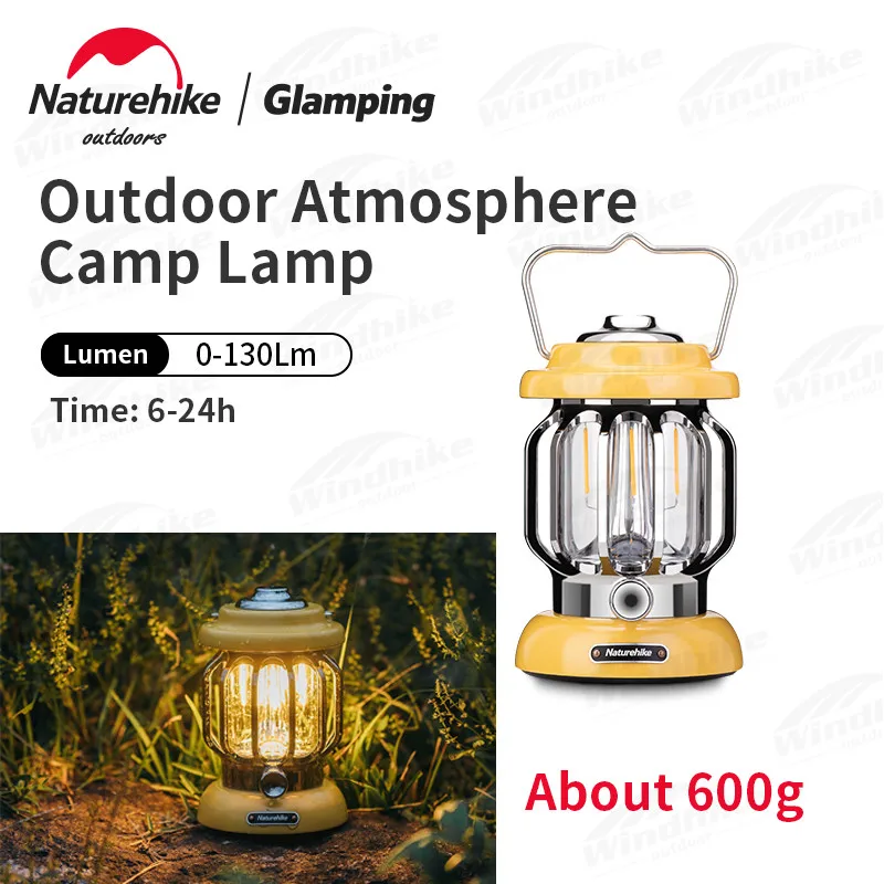 

Naturehike Outdoor 600g Ultralight Portable Lamp Ipx4 Rainproof Shell 2-In-1 Led Camping Tent Hang Lamp Charge Floodlight 6-24h