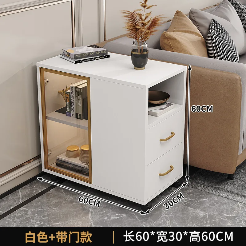 Sofa side side cabinet, simple modern small apartment, living room corner table, movable tea table, small coffee table storage
