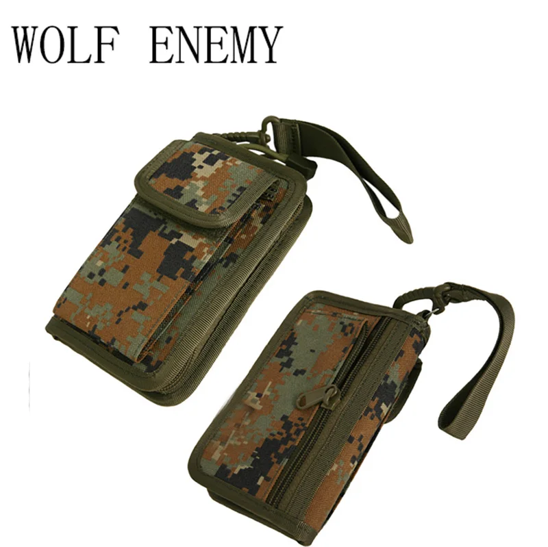 New Arrival Stylish Men\'s Nylon Hunting Tactical Wallet Zipper 5 Colors Green ACU TAN Black Camo Purse Boys Wallet