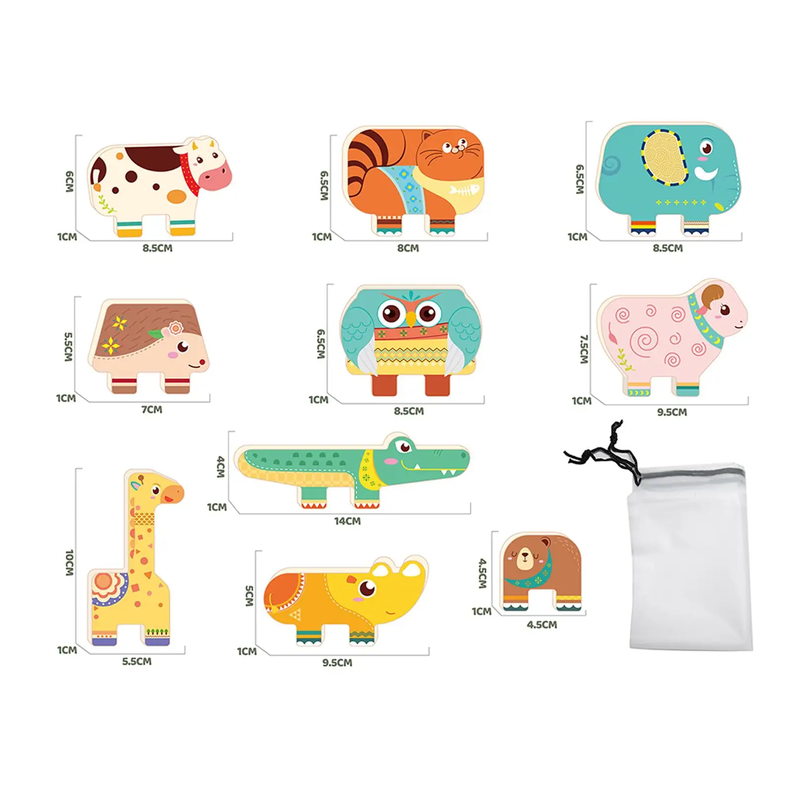 10 pçs brinquedo de empilhamento de animais conjunto sensorial de motor fino jogo de equilíbrio blocos de construção para crianças de 3 a 7 anos meninos meninas presente de aniversário