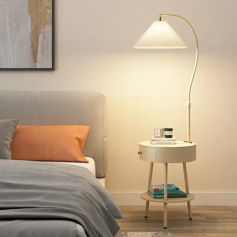-+-Minimalist Italian Nightstands Light Drawers Small Simple Smart Bedside Table With Wireless Charger Nachttisch Home Furniture
