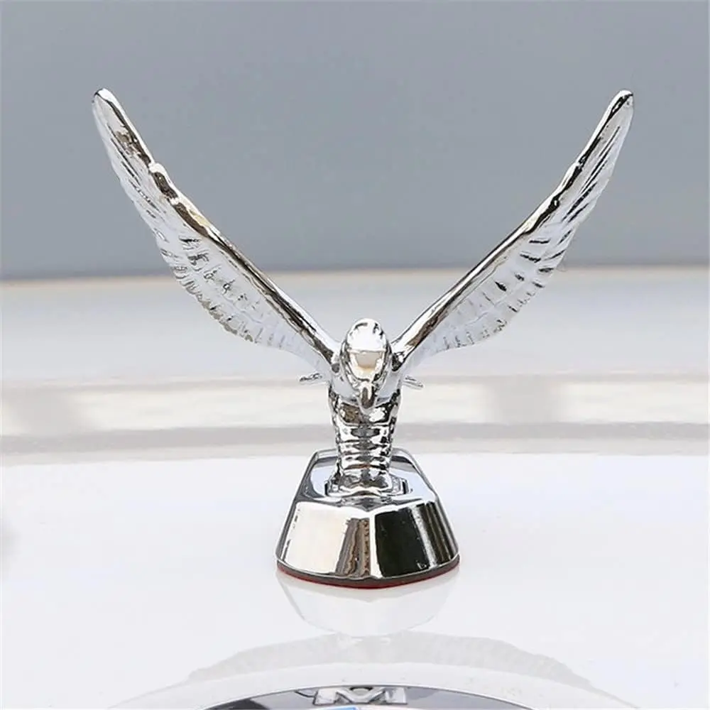 Flying Eagle Hood Ornament Sticker Birds Logo Fits Car 3D Stand Hood Bonnet Univeral Emblem Badge Decal,Golden/Silver