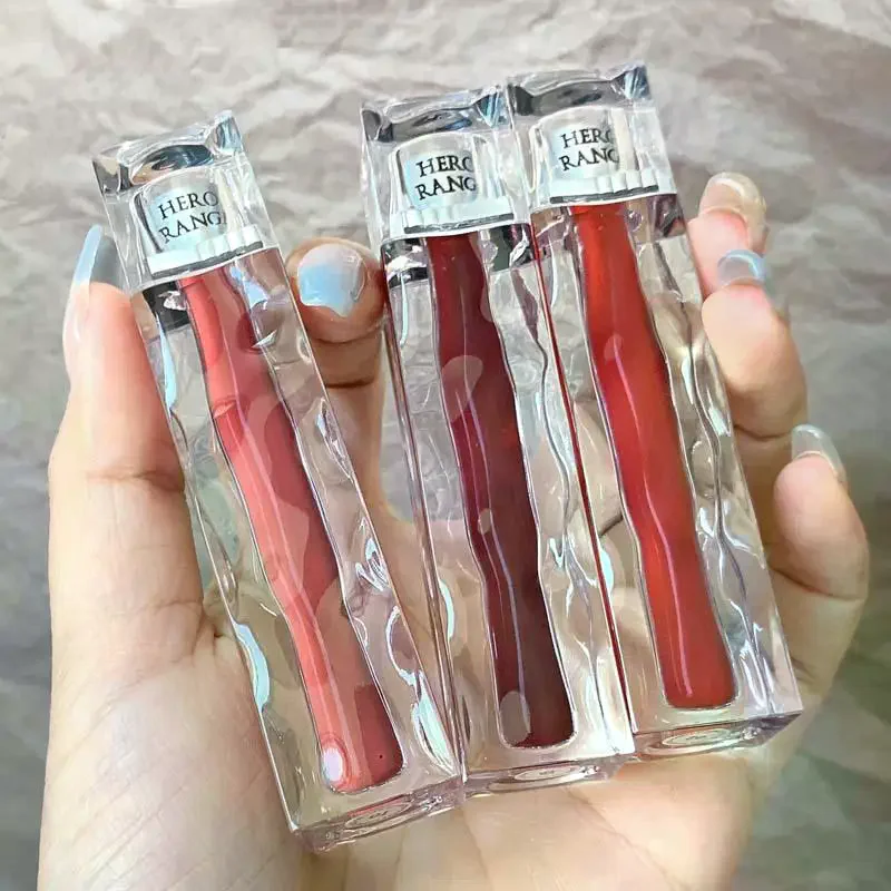 Make-up Herorange Waterproof Nonstick Cup Mirror Lip Glaze Langdurige glans Tint Verven Vloeibare lippenstift Schoonheid Cosmetica