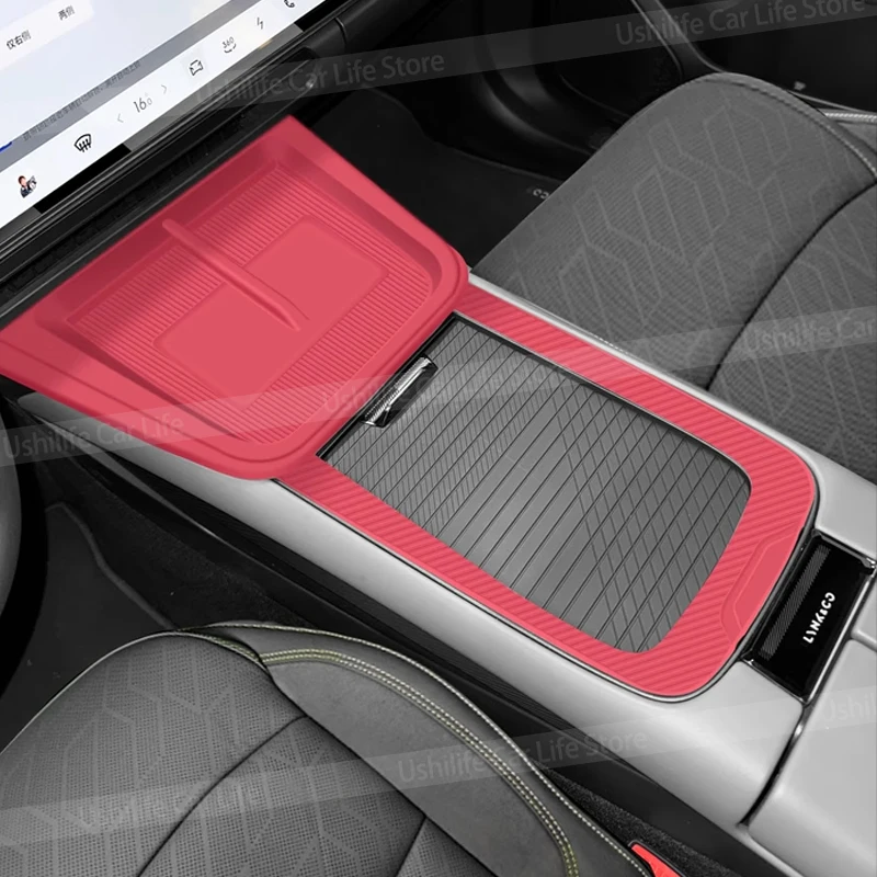 

For LYNK&CO 08 2023 2024 2025 Car Center Gearshift Panel Silicone Mat Cup Holder Cover Interior Protection Accessories