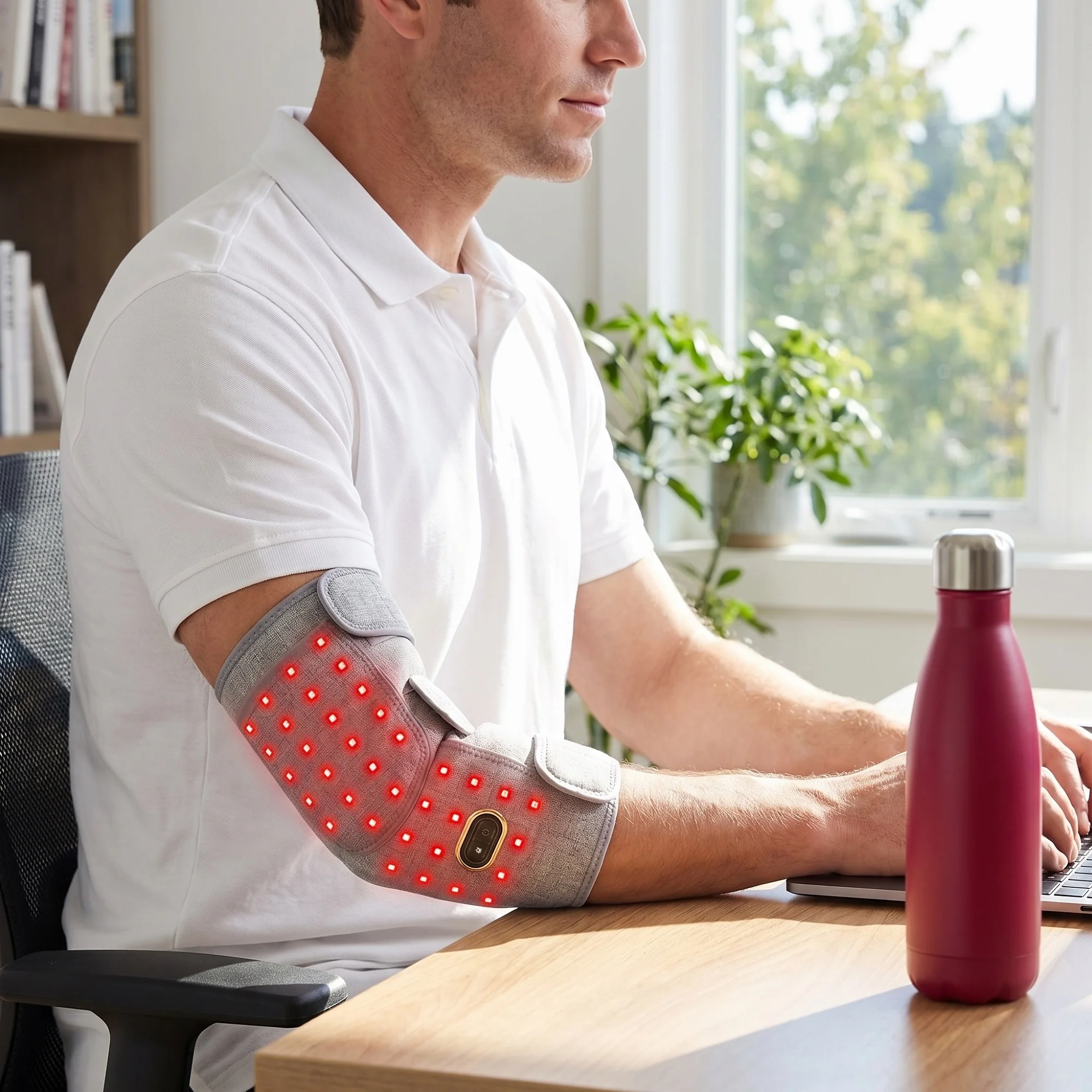 660&850nm Red Light Heating Massage Pad for Elbow Brace Joint Fatigue Relief Near Infrared Light Devices Pad Relief Relax Muscle