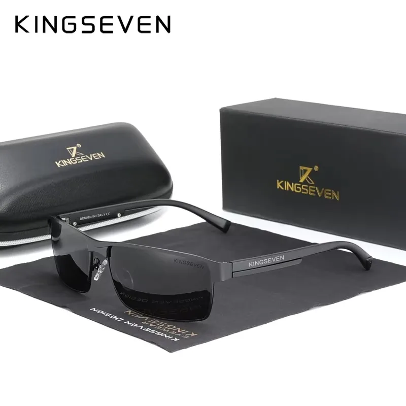 KINGSEVEN Mannen Gepolariseerde Zonnebril Rijden UV400 Hoge Kwaliteit Bril Causale Rechthoek Mannelijke Causale Vissen Outdoor Brillen
