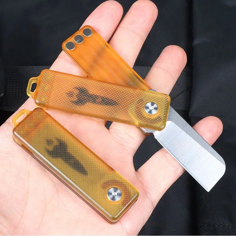 PEI 360° Rotating Folding Knife 14C28N Blade Outdoor Camping Fruit Knife EDC Tool Open Express Tactics Self-Defense Gift