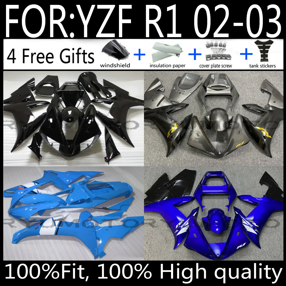 

Motorcycle Injection mold full Fairing Kit fit Bodywork For Yamaha R1 02 03 YZF1000 YZFR1 YZF-R1 2002 2003 Plastic fairings kits