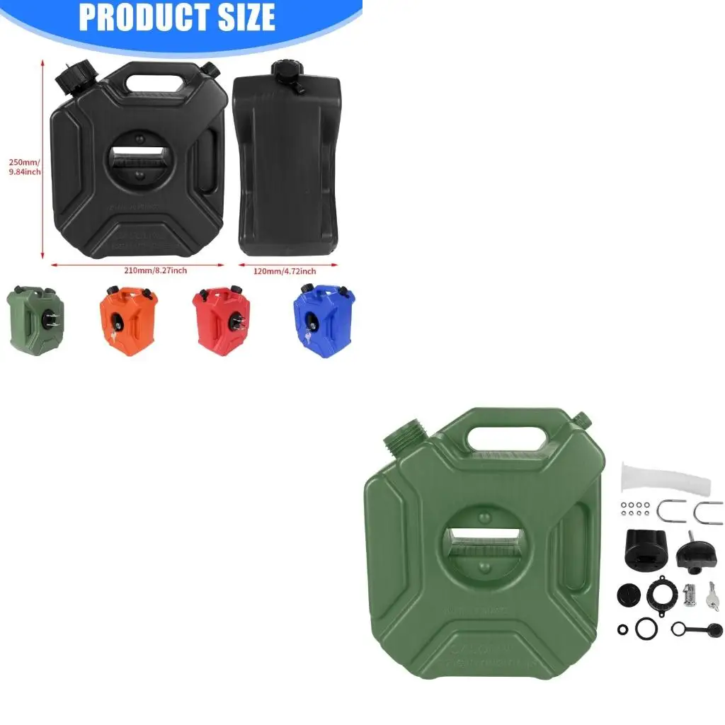  Portable 3L Spare Gas Canister Anti Leak Design Side Box for Motorcycles Dirt Bikes Outdoor Adventures