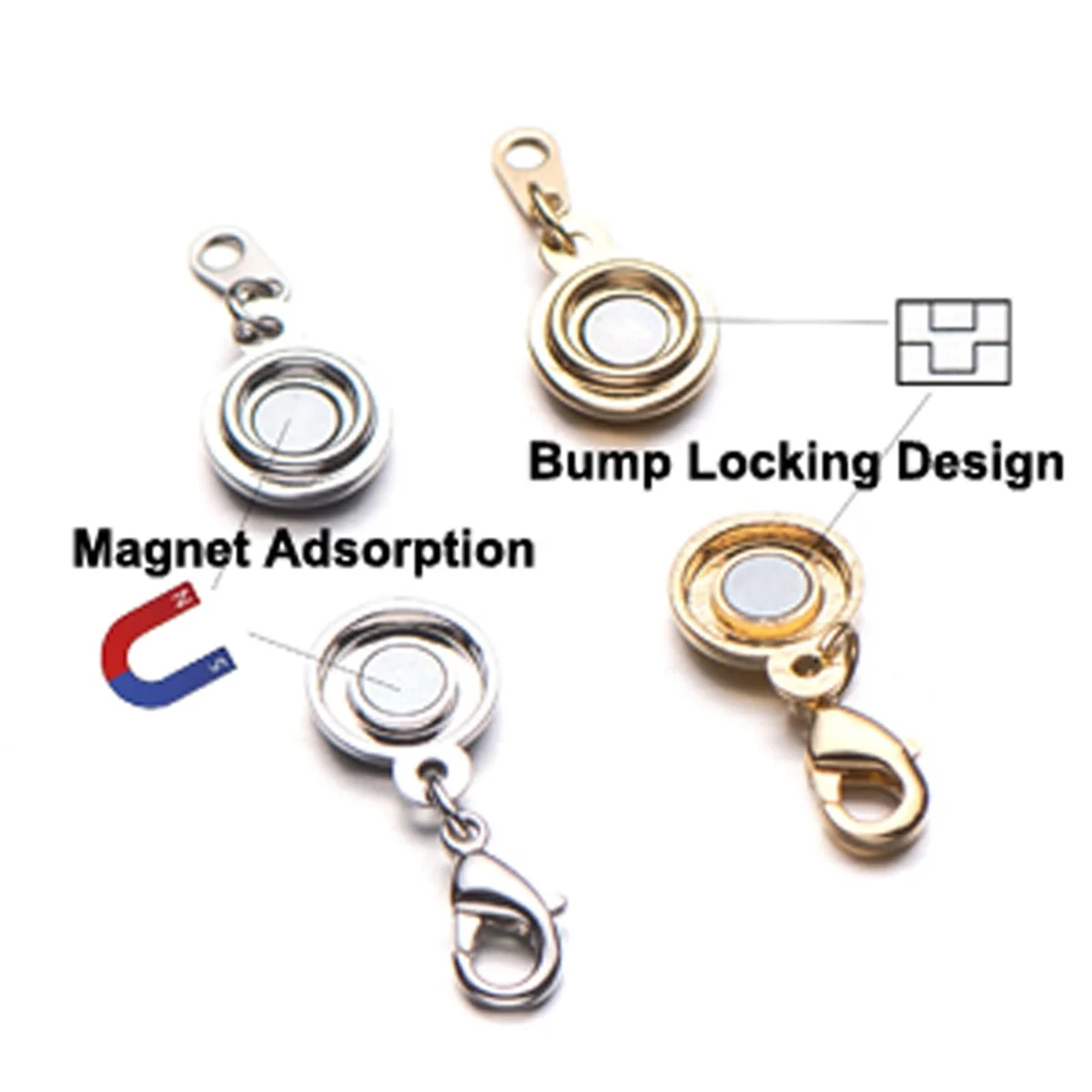 Магнитные ювелирные застежки A14E для ожерелья, браслета, ввинчивающейся системной застежки-омары, пряжки для соединения браслета, 4 шт.