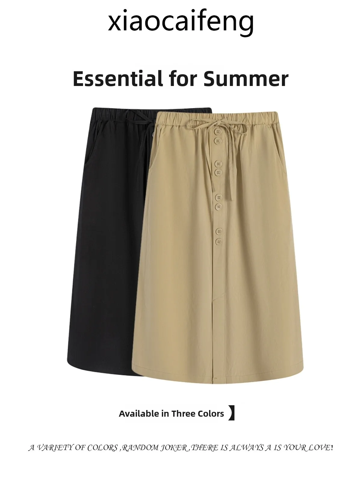High Waist Midi A-Line Skirt Single Button Asymmetrical Hem Chique Casual Summer Cotton Linen Blend Women's Skirt