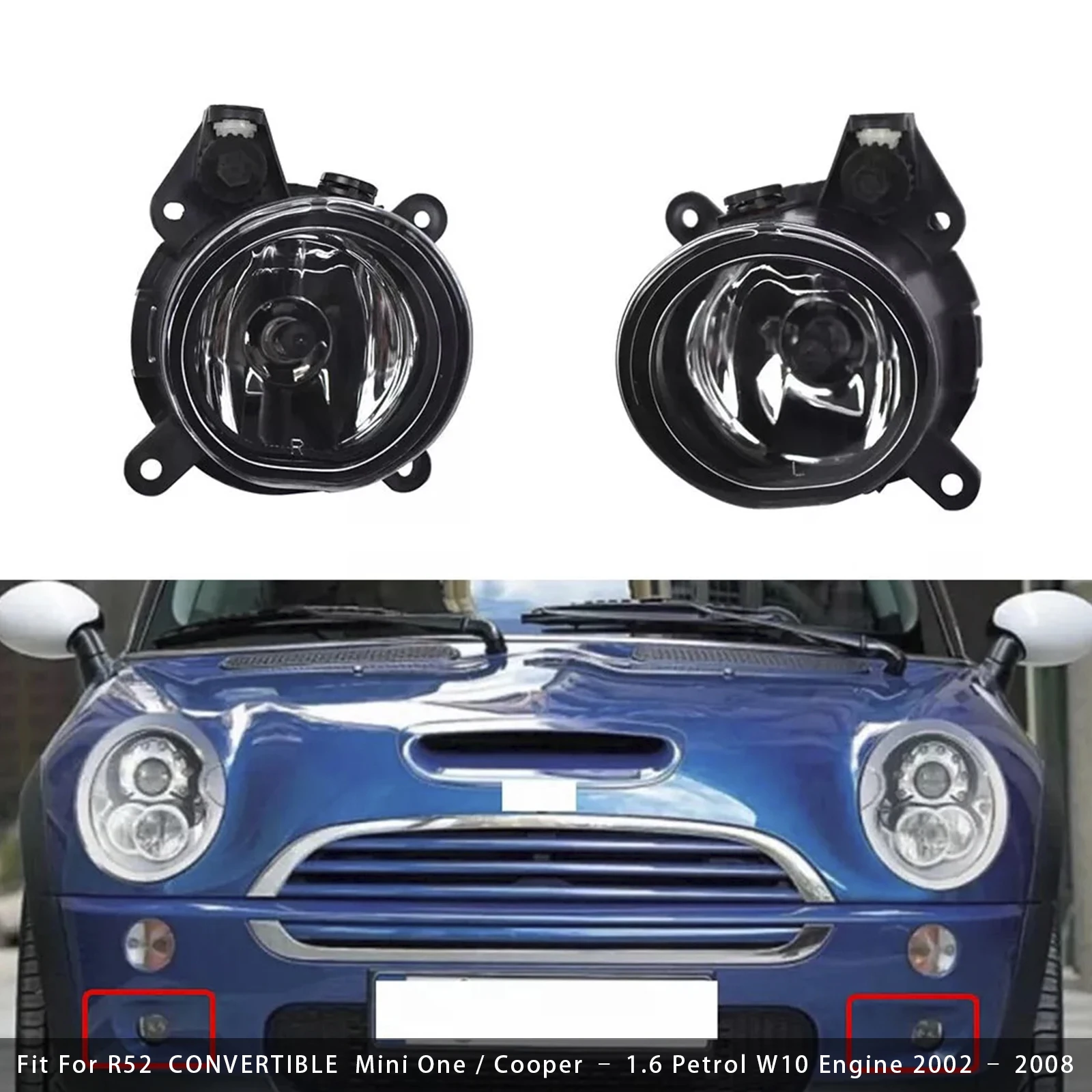 Artudatech Pair Front Bumper Fog Lights For Mini Cooper One R50 R52 R53 63176925050 Car Accessories - Image 2