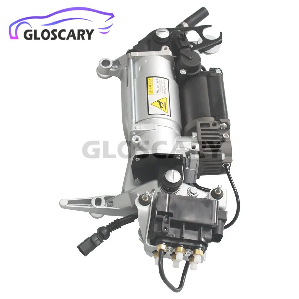 For Audi Q7 4L VW Touareg 7L Porsche Cayenne 9PA Air Suspension Compressor Pump With Bracket + Block valve + Pipe Assembly