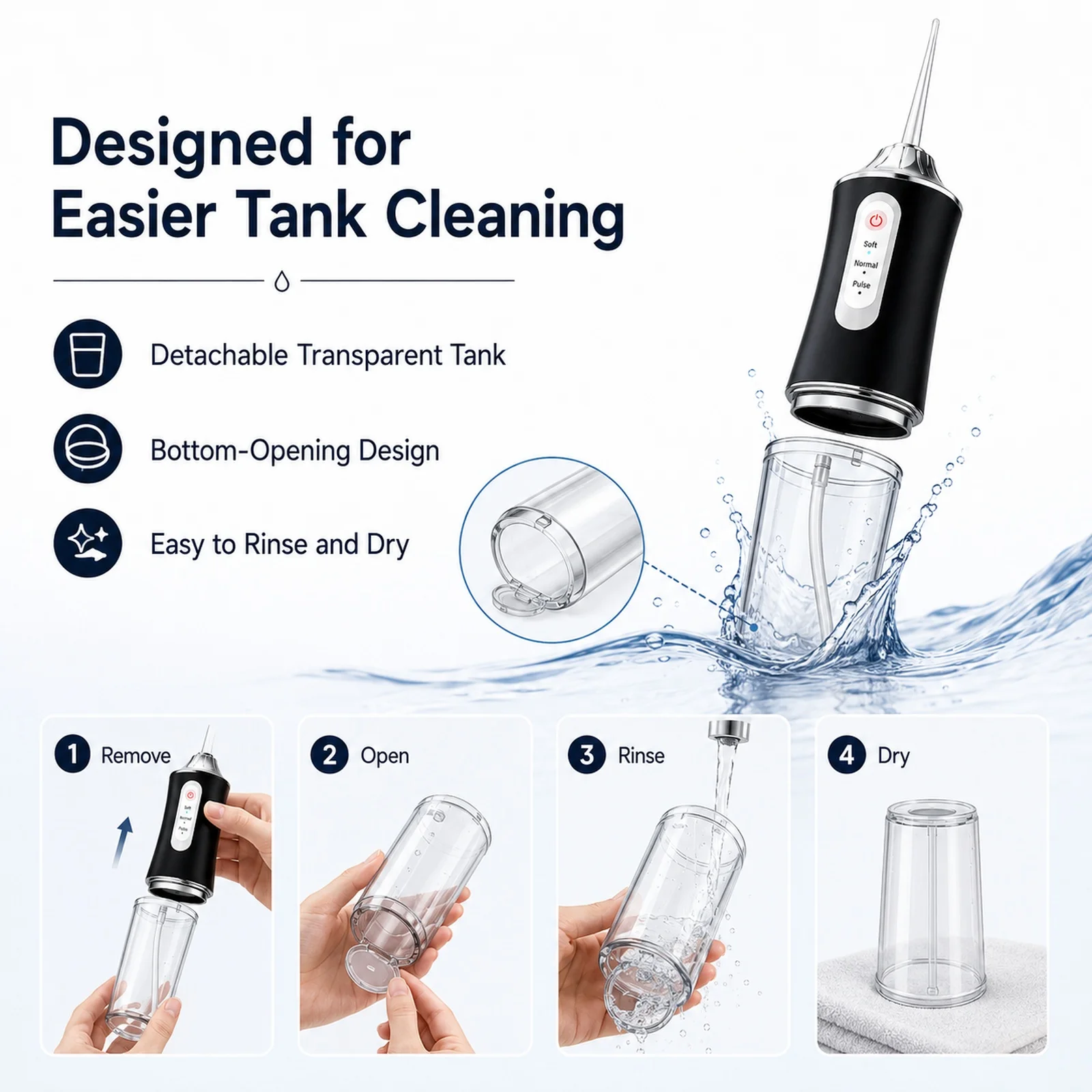Pro Dental Oral Irrigator Flosser Removal Cleaning Wireless Brush Ipx7 Store Water Floss Irigator Waterpick For Tooth Mouth
