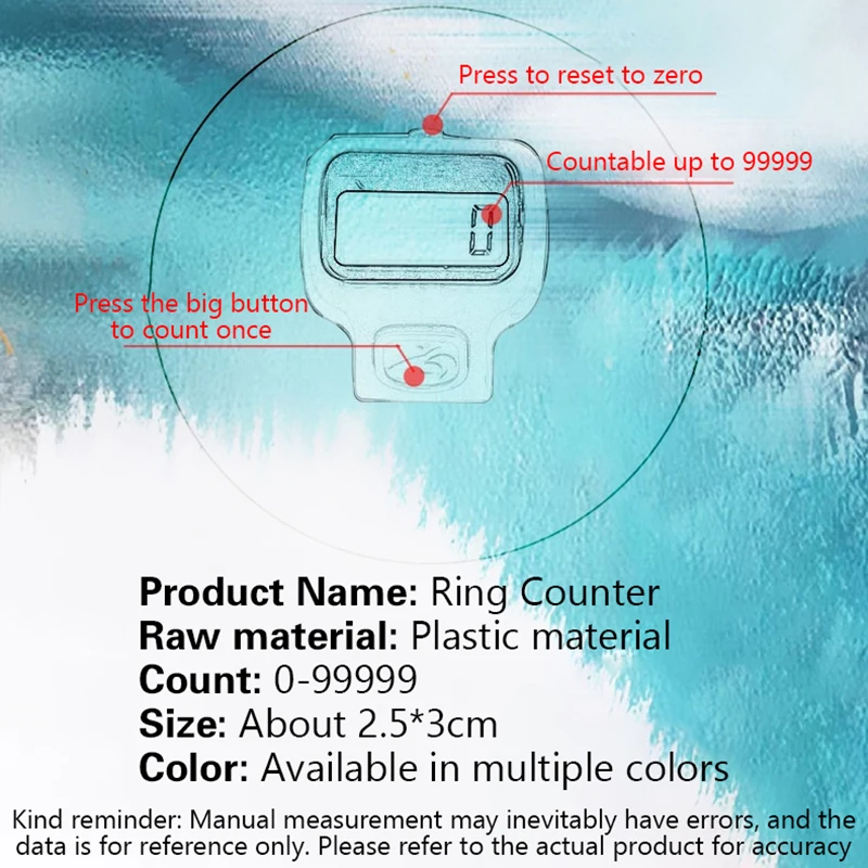 1 PC Simple Portable Digital Counter Manual Push Button Counter Smart Tally Counters Electronic Finger Clicker Stress Relief