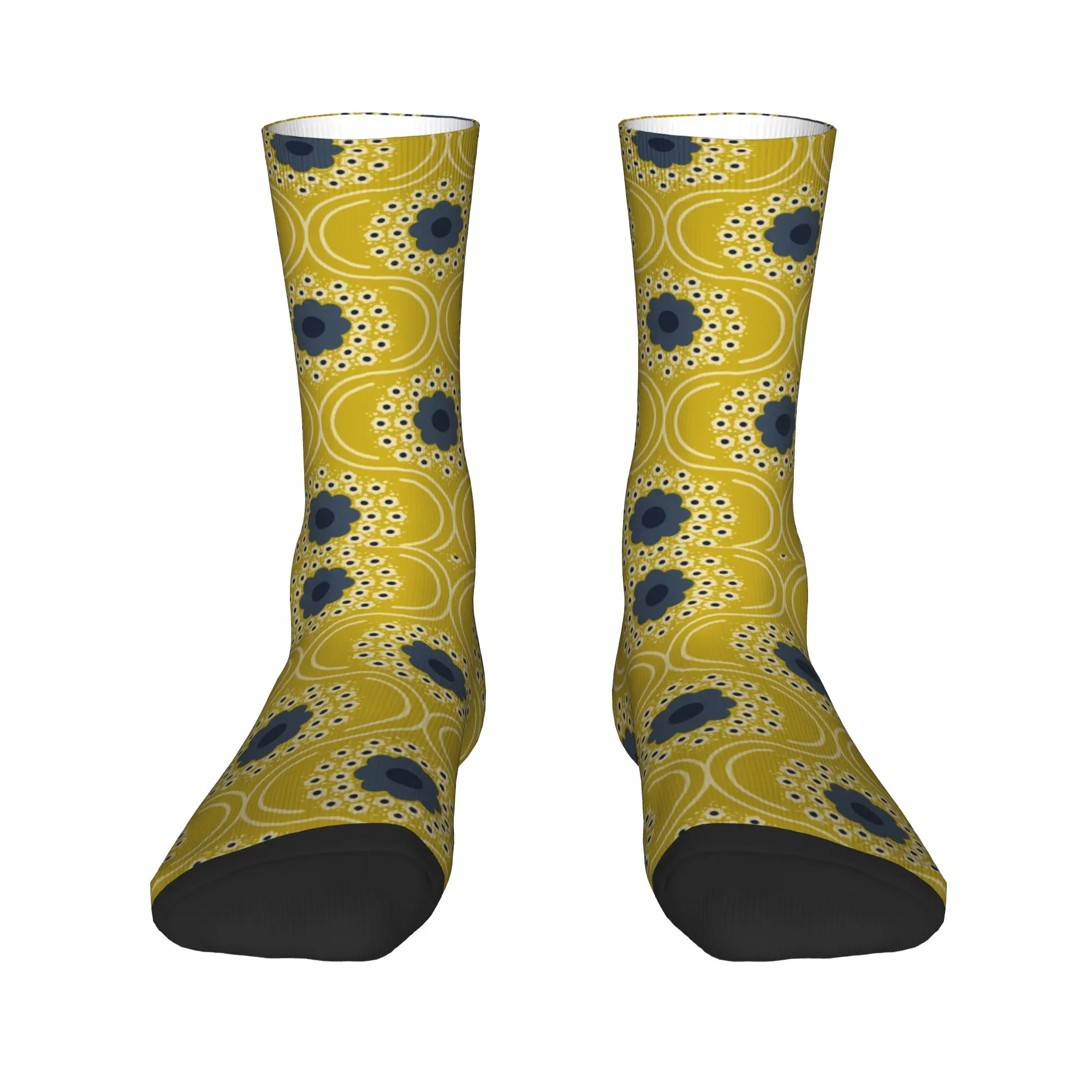

Orla Kiely Bubble Flowers Men Women Crew Socks Unisex Novelty 3D Print Scandinavian Dress Socks