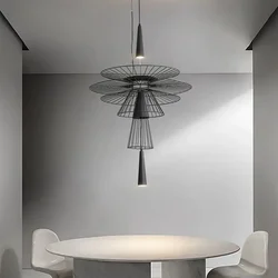 Modern Flying Saucer Hanging Lamps for Ceiling Luxury Metal Pendant Lights Restaurant INS LED Chandelier Loft Home Decorations