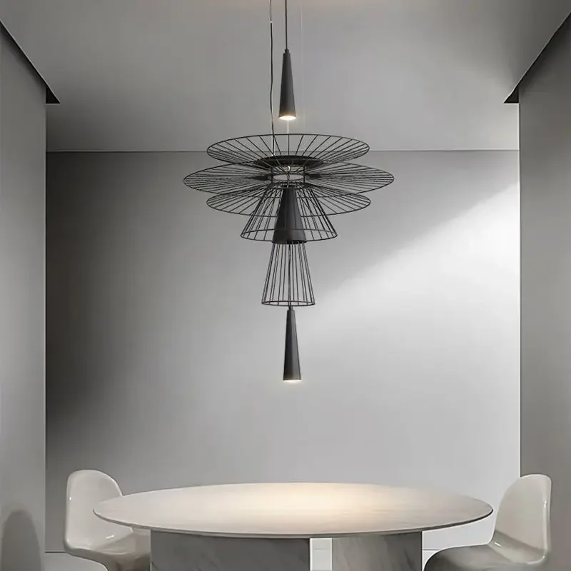 flying saucer hanging lampadas para teto luxo metal pendant lights restaurante ins led chandelier loft home decoracoes 01