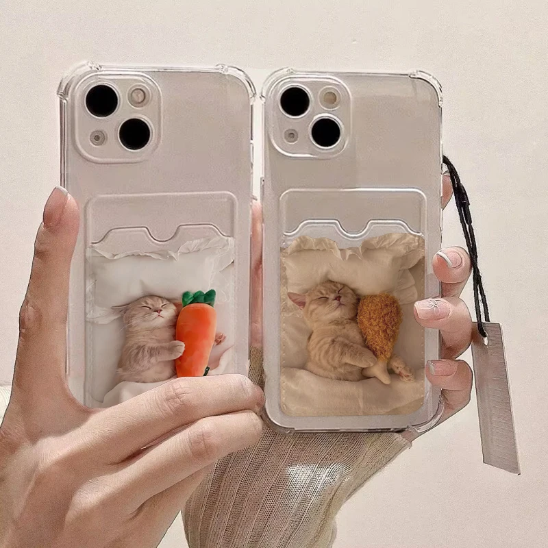Чехол для телефона Cute Sleep Dog Cat Couple OPPO Reno 12F 13F 13 8 7 6 Pro A18 A38 A58 A98 A78 A60 A3 A5 A3X A54 Wallet Фото №2