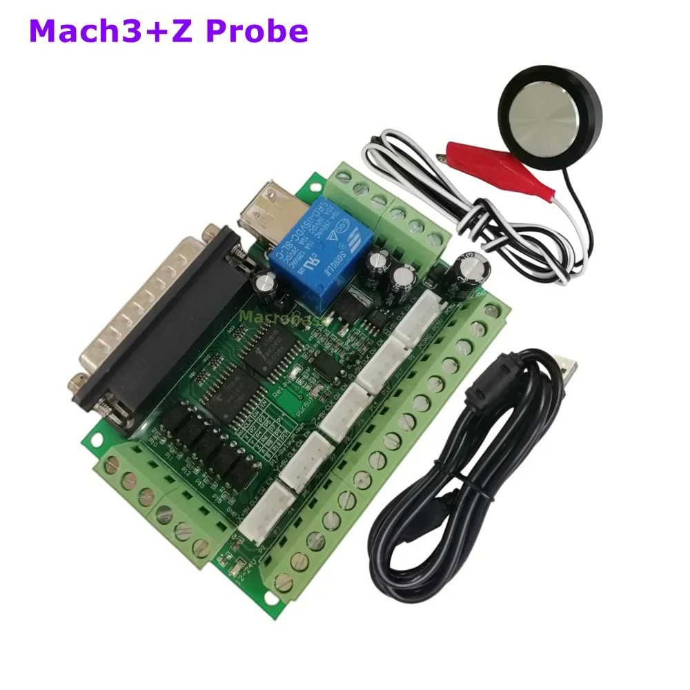 Mach3 USB 컨트롤러 브레이크아웃 보드, 5 축 CNC 라우터 마하 3 인터페이스 모션 카드 밀링 머신 기사 스핀들 z축 프로브