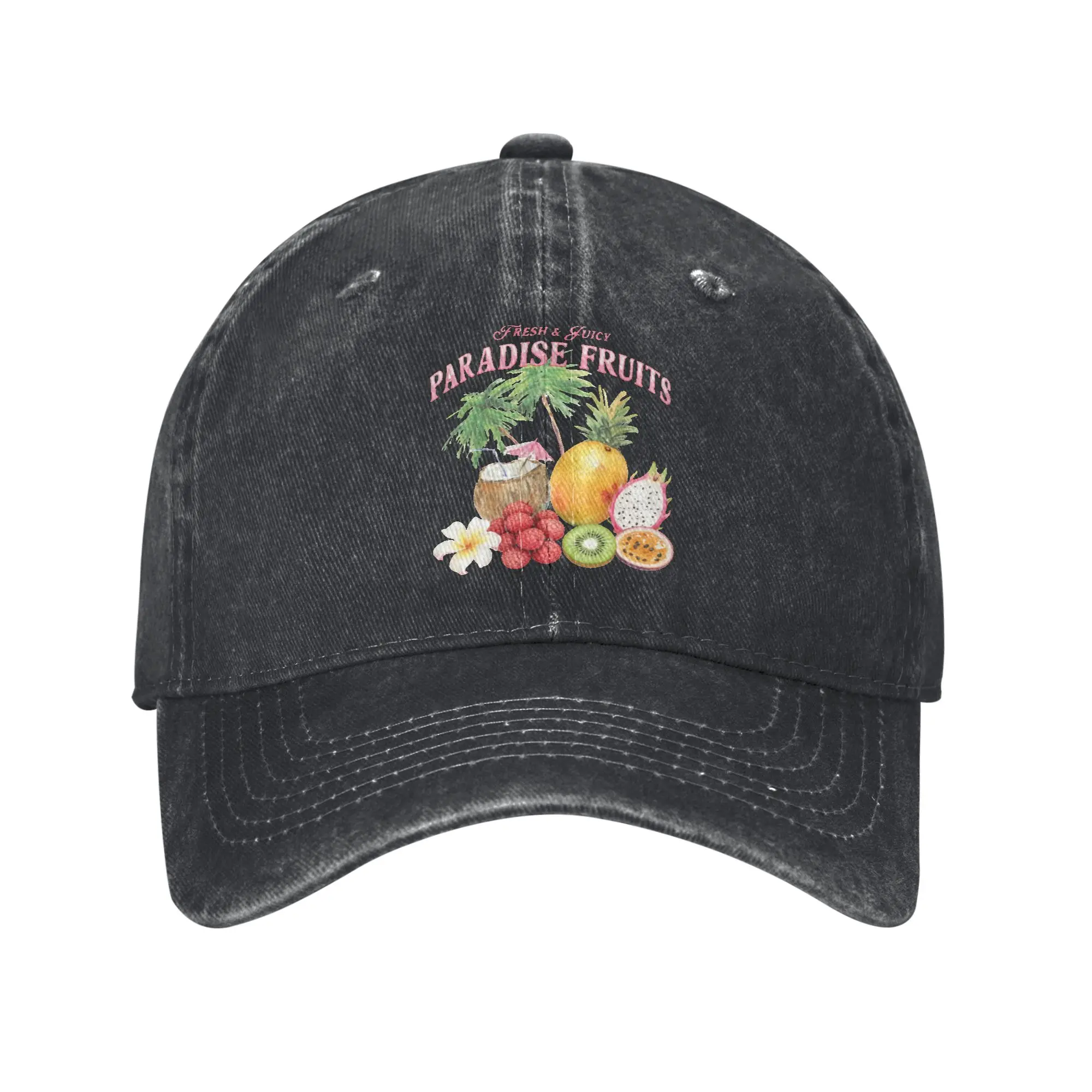 Pure Color Dad Hats Paradise Tropical Fruits Rio Watercolor Palm Tree Print Women's Hat Sun Visor Baseball Caps  Peaked Cap