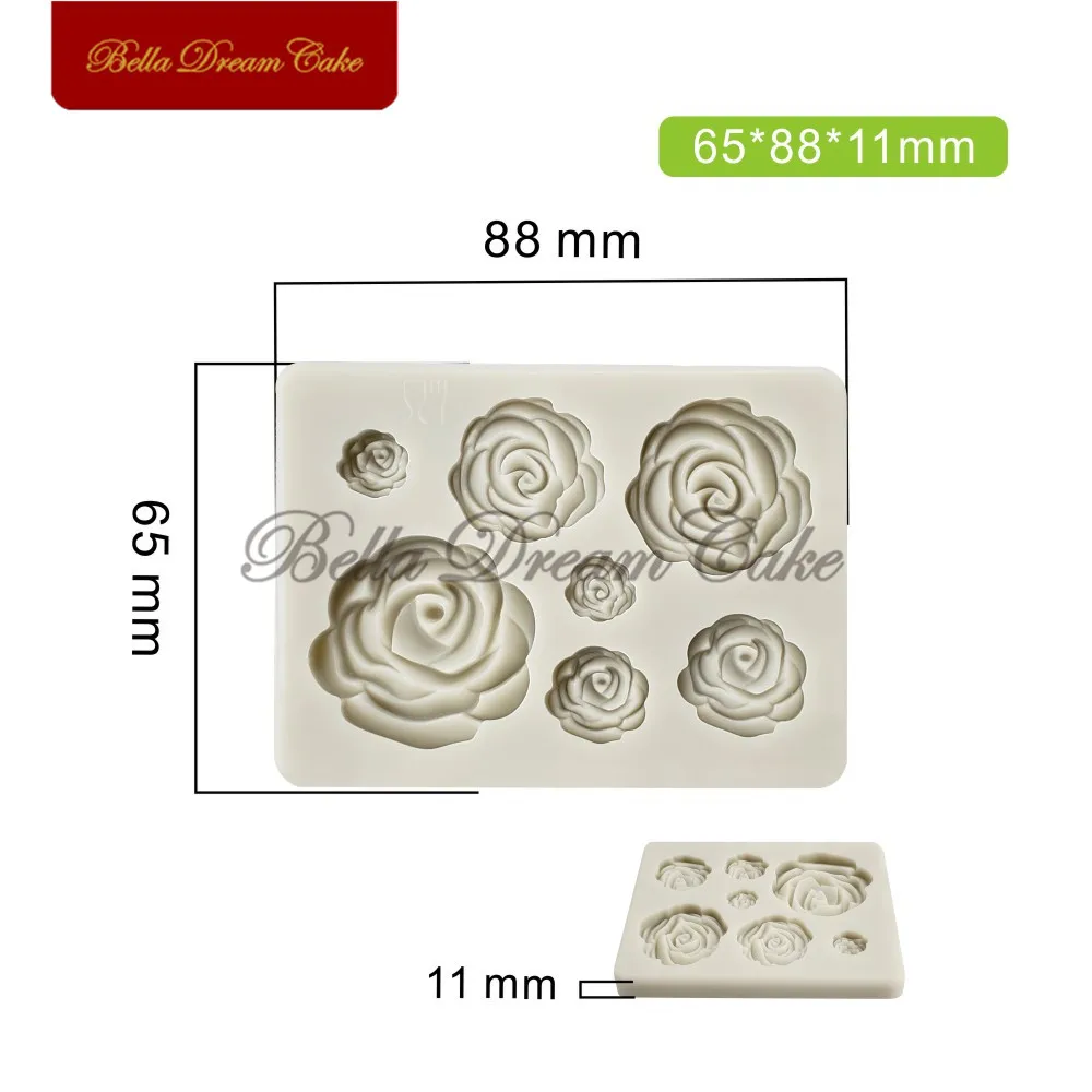 3D Mini Rose Leaf Flower Design Silicone Mold Fondant Chocolate Mould Cake Decorating Tools DIY Clay Model Baking Accessories