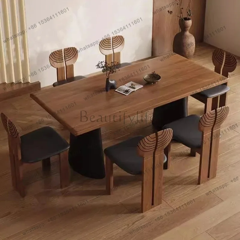 Wood Brown Decor Dining Table Set Design Modern Mid Century French Dining Table