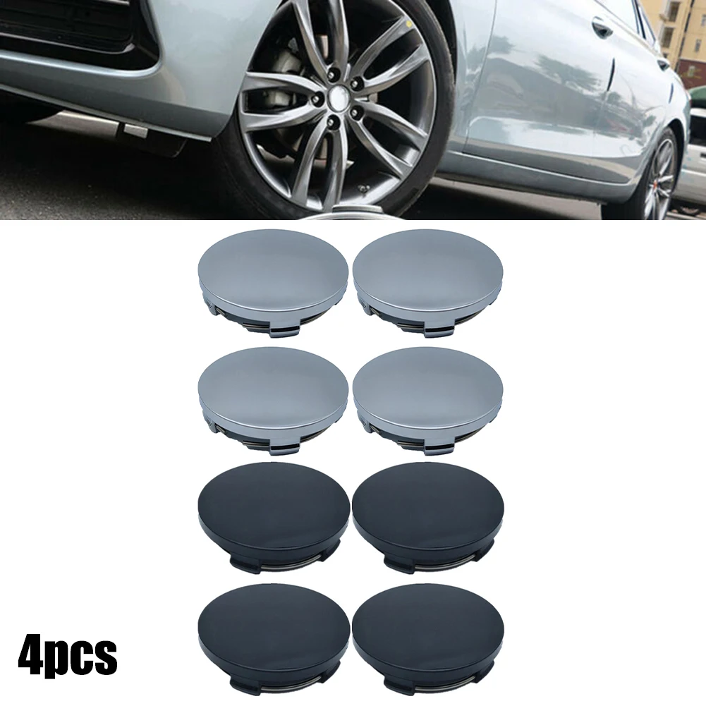 4 stücke 60mm Neue ABS Schwarz/Silber Universal Auto Radnabe Center Cap Abdeckung Für Die Meisten Autos Lkw Räder Reifen & Teile Verschleiß Teile – Detail 1