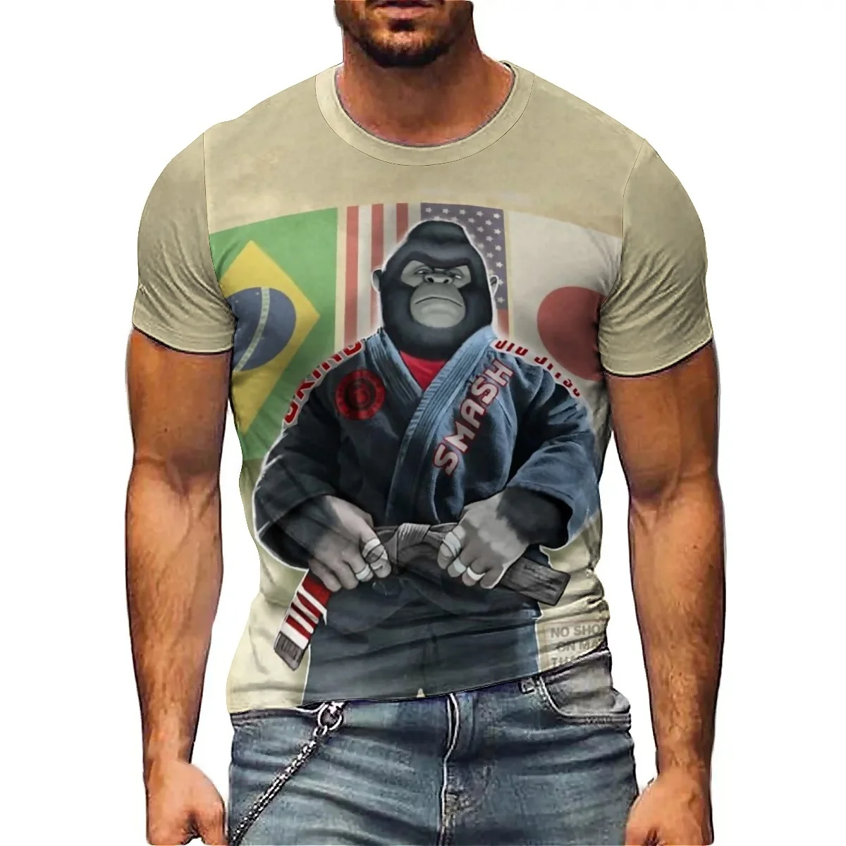 

Breathable & Quick-Drying Business Casual Men's 3D Printed Short-Sleeve T-Shirt - Youth Basic Top