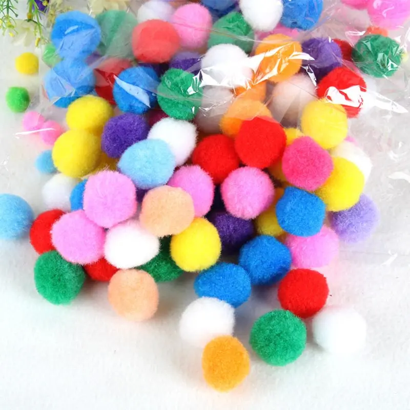 

Hot Mixed Soft Round Shaped Pompom Balls Fluffy Pom Pom For Kids DIY Garment Handcraft 10-200Pcs/lot 10mm/15mm/20mm/25mm/30mm