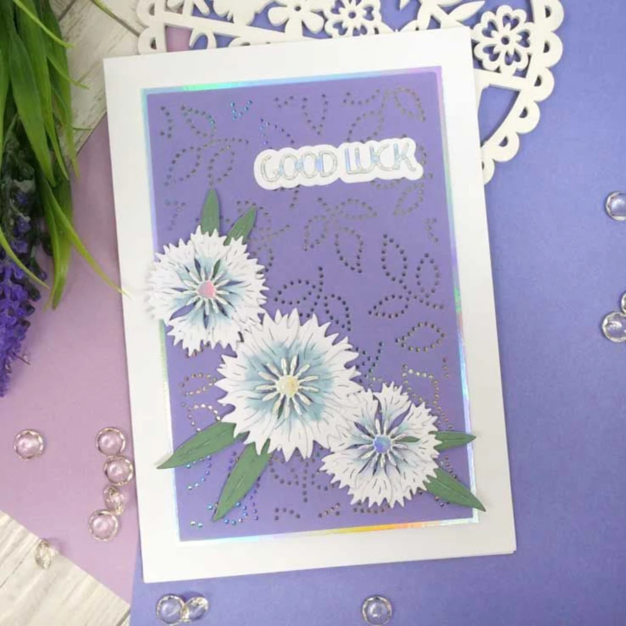 Lucky Goddess Metal Cutting Dies Cornflower Flowers Diy Scrapbooking Photo Album Decorative Embossing Paper Card Crafts