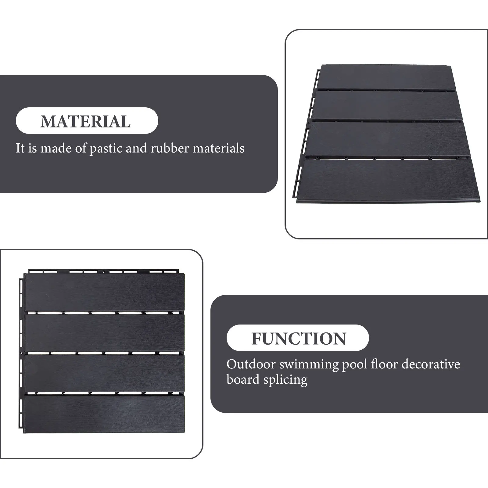 بلاط متشابك من الخشب والبلاستيك مقاوم للماء للأرضيات الخارجية والشرفة والربط والتزيين بمظهر طبيعي طازج للأشعة فوق البنفسجية والمطر والثلج #2