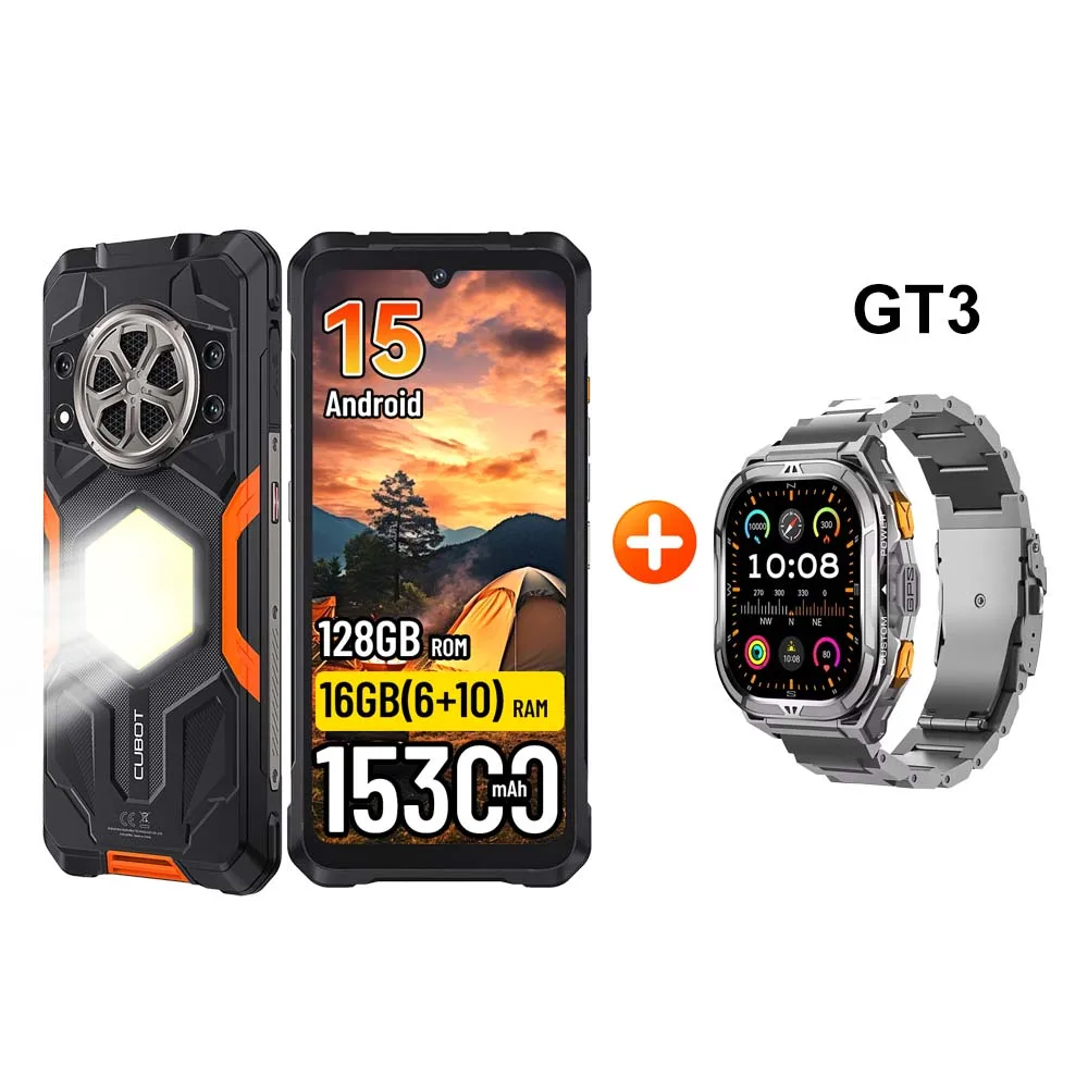 Verzending vanuit Polen: CUBOT KingKong Power 5 Robuuste Smartphone Android 15 15300mAh 6.88" 16GB RAM (6+10) 128GB ROM Campinglamp