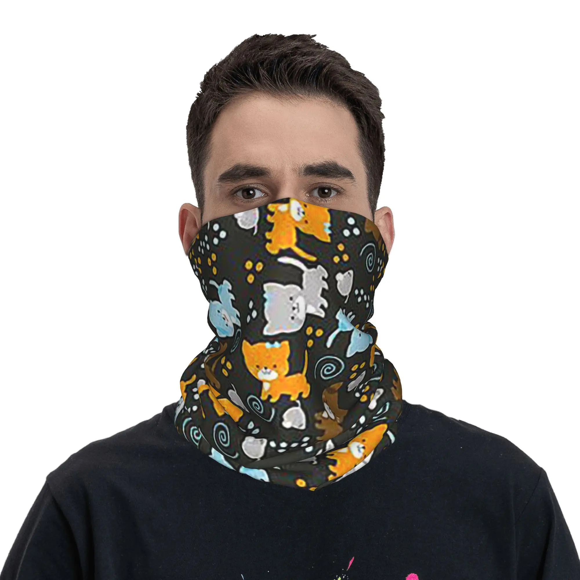 

Серый имбирь и сиамские котята, бандана на шею, маска с принтом, шарф, теплый головной убор для езды на велосипеде для мужчин, женщин, взрослых, зима