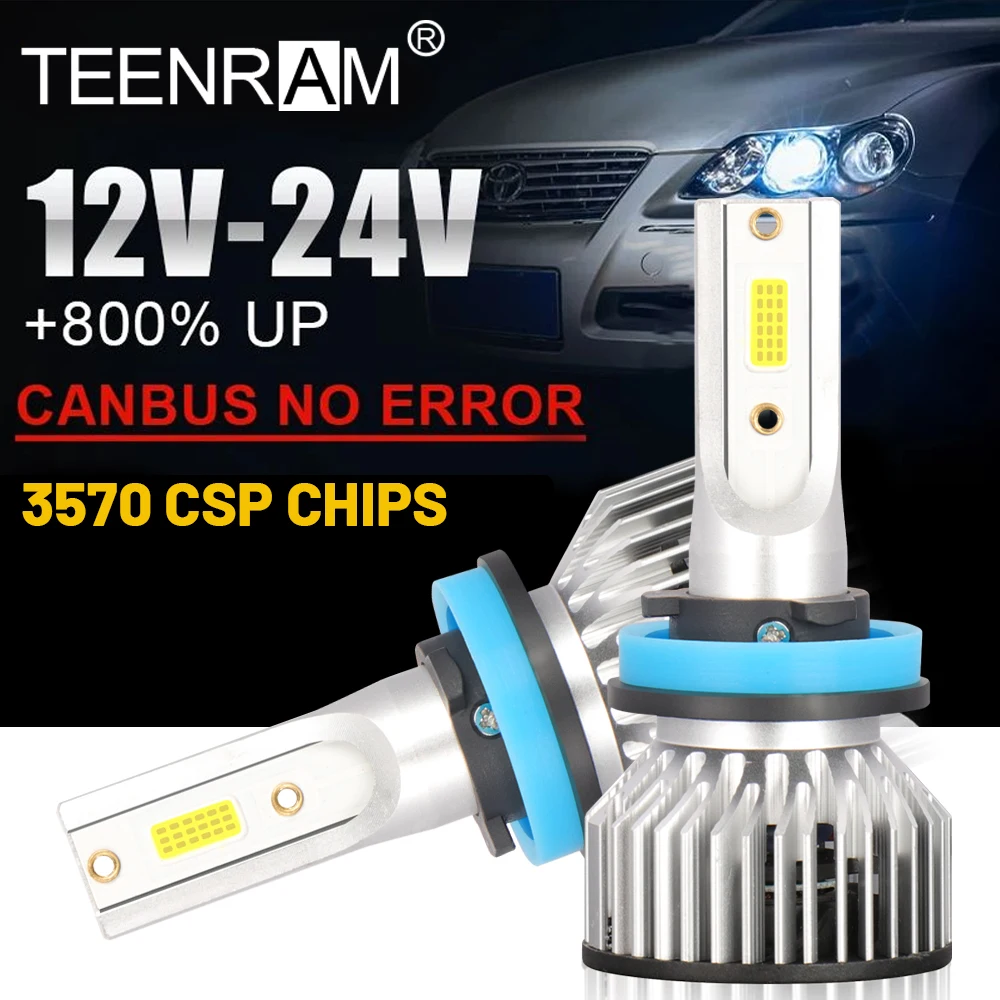 120W H4 Car LED Headlight Bulbs 30000LM H1 H7 H11 H13 9005 HB3 9006 HB4 9004 9007 With Fan Cooling 6000K Turbo Auto Headlamps